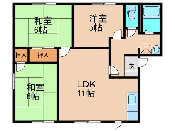 サラダ村 Ａの物件間取画像